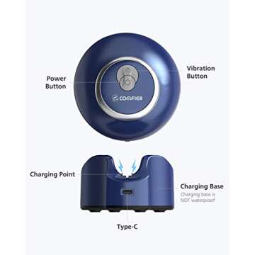 COMFIER Head Massager, Cordless Scalp Massager with 4 Kneading Massage Heads & 68 Nodes, Portable Handheld Hair Massager for Hair Growth,Stress Relax,Ideal Gifts for Women,Men