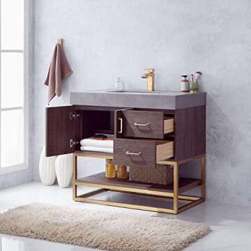 Vinnova Alistair Bathroom Vanity with Oak Finish