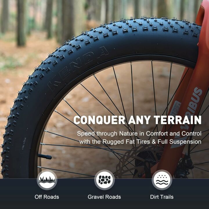 Viribus Men's Fat Tire Mountain Bike with Suspension