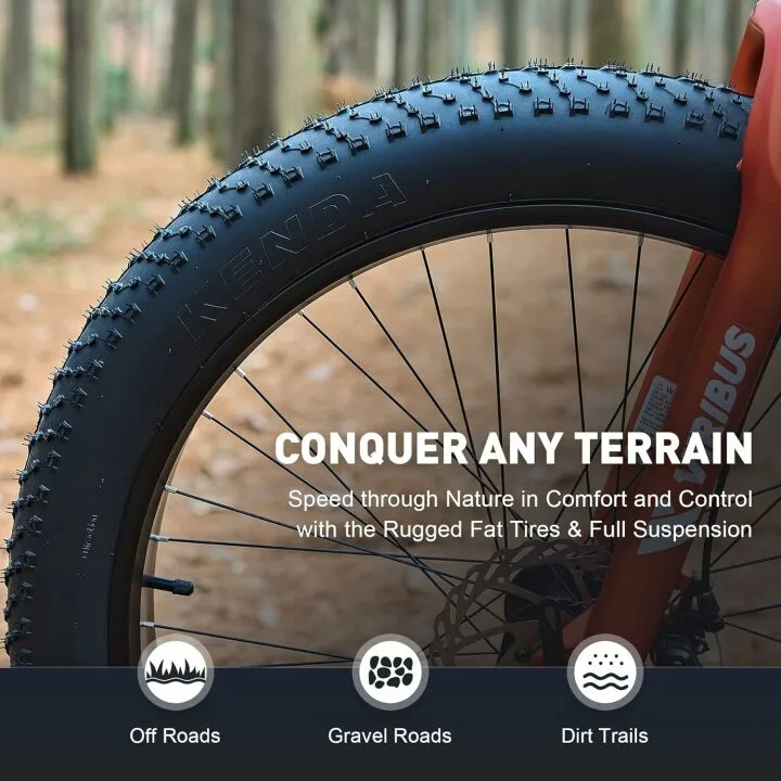 Viribus Men's Fat Tire Mountain Bike with Suspension