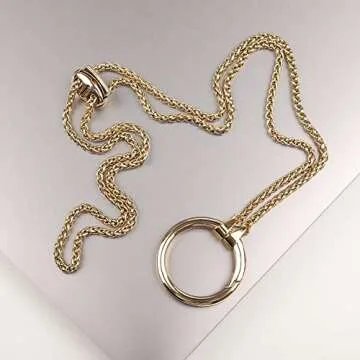 Guran Glasses Holder Chain Loop for Sunglasses Eyeglass Necklace Holder Ring Holder (Gold)