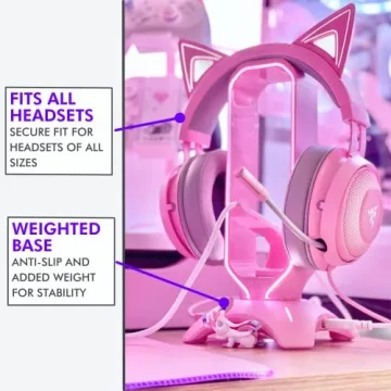 Tilted Nation RGB Gaming Headphone Stand | Cute Desk Holder