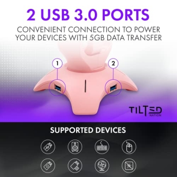 Tilted Nation RGB Gaming Headphone Stand | Cute Desk Holder