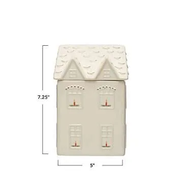 Creative Co-Op Hand-Painted House Cookie Jar for Home Decor