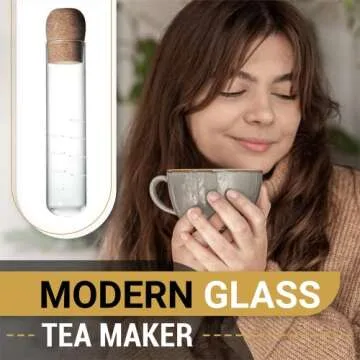 Glass tea Infuser By Chef's Unique this modern tea Strainer for loose leaf Tea or Fruit Herbal is ma...
