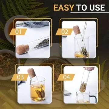 Glass tea Infuser By Chef's Unique this modern tea Strainer for loose leaf Tea or Fruit Herbal is made of quality glass with cork cap is made of oak. Heat-resistant food safe eco friendly material