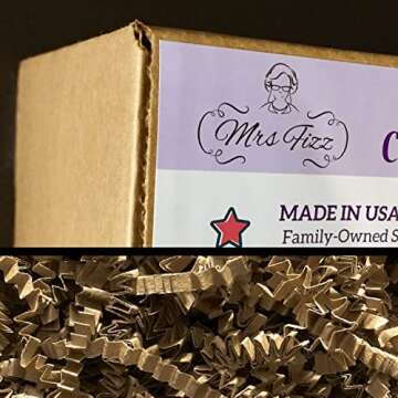 Mrs Fizz Crinkle Cut Paper Shred Filler for Packing and Filling Gift Baskets (10 LB) Kraft