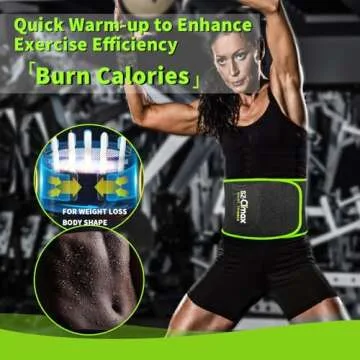 SZCLIMAX Waist Trimmers for Women and Men, Waist Trainer Belt, Sweat Band Waist Trainer for High-Intensity Training Green