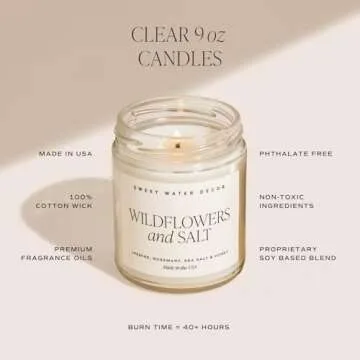 Sweet Water Decor Calm & Fresh Stress Candle - Eucalyptus, Spearmint, Citrus, Sage, Relaxing Scented...