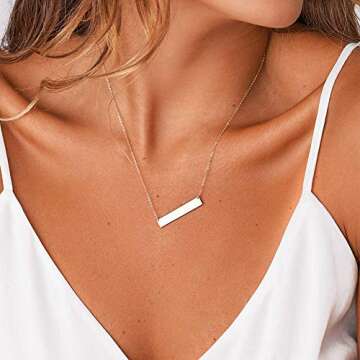 Turandoss Layered Full Moon Necklace, 14K Gold Plated Layered Pendant Handmade Necklaces for Women