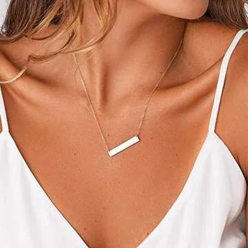 Turandoss Layered Full Moon Necklace, 14K Gold Plated Layered Pendant Handmade Necklaces for Women