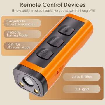 Timrwor Dog Bark Deterrent Deters，Barks no More Dog Training Device(Own Or Neighbour'S Dog), Long Range Ultrasonic 50ft, Alternative to Painful Dog Training Collars and Bark Collars,Dog Training