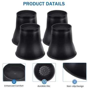 ANNKUT Heavy Duty Bed Risers 6 Inch Round Furniture