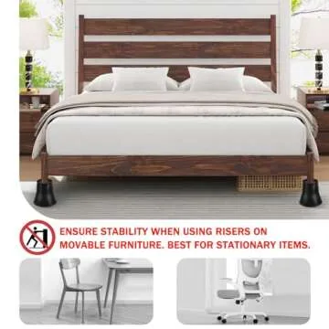 ANNKUT Heavy Duty Bed Risers 6 Inch Round Furniture