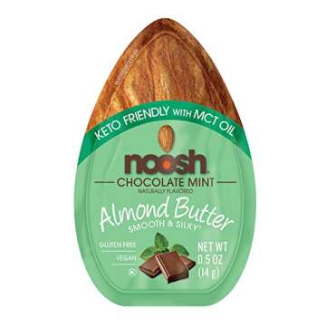 NOOSH Keto Friendly Chocolate Mint Almond Butter Packets 15ct (0.5oz) - Naturally Sourced Ingredients, Vegan, Gluten Free, Kosher, Non GMO, No Soy, No Dairy, No Peanuts, Keto Friendly, low carb