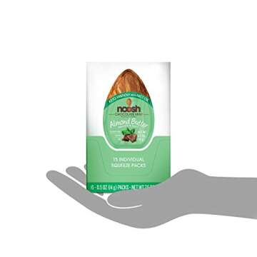 NOOSH Keto Friendly Chocolate Mint Almond Butter Packets 15ct (0.5oz) - Naturally Sourced Ingredients, Vegan, Gluten Free, Kosher, Non GMO, No Soy, No Dairy, No Peanuts, Keto Friendly, low carb