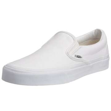 Vans Classic Slip On, True White, 7 B(M) US Women's / 5.5 D(M) US Men's