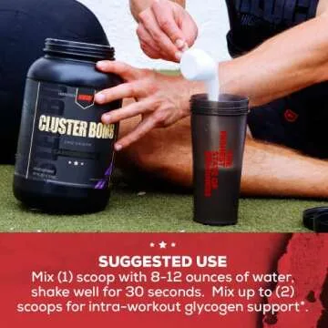 REDCON1 Cluster Bomb, Unflavored - Intra/Post Workout Carbs - Gluten Free + Vegan Cluster Dextrin - Carbohydrate Powder for Readily Available Energy (30 Servings)