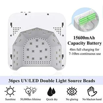 72W Cordless Nail Lamp - Rechargeable Professional Nail Dryer