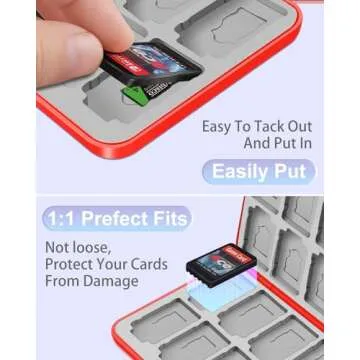 Xinocy for Nintendo Switch Game Case with 24 Game Holder Slots and 24 SD Micro Card Slots for Nintendo Switch/Lite/OLED,Cute Cartoon Games Cartridge Cases for Boys Kids Girls Kawaii Storage Box, long
