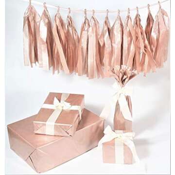 UNIQOOO 40 Sheets Premium Metallic Gift Wrap - Eco-Friendly