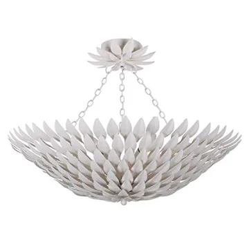 Crystorama Broche 6 Light Matte White Ceiling Fixture