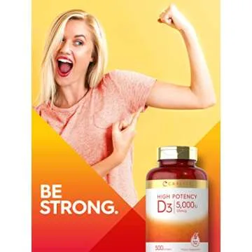 Carlyle Vitamin D3 Softgels 5000 IU | Easy to Swallow