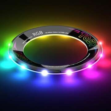 TOSY Flying Ring - 16 Million Color RGB or 12 LEDs, Super Bright, Lost Mode, Auto Light Up, Safe & S...