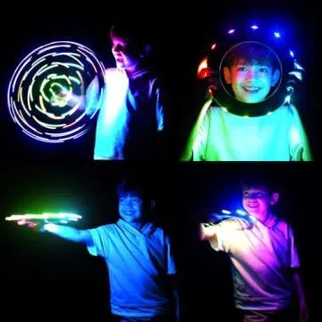 TOSY Flying Ring - 16 Million Color RGB or 12 LEDs, Super Bright, Lost Mode, Auto Light Up, Safe & Soft, Waterproof, Lightweight frisbee, Birthday, Camping Toy, Easter, Valentine Gift for Kid/Boy/Girl