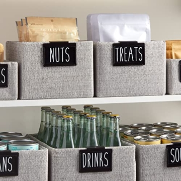 Stylish 8 Piece Metal Basket Labels for Kitchen Storage