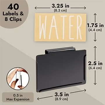 Stylish 8 Piece Metal Basket Labels for Kitchen Storage