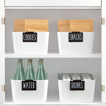Stylish 8 Piece Metal Basket Labels for Kitchen Storage