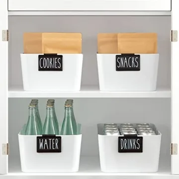 Stylish 8 Piece Metal Basket Labels for Kitchen Storage