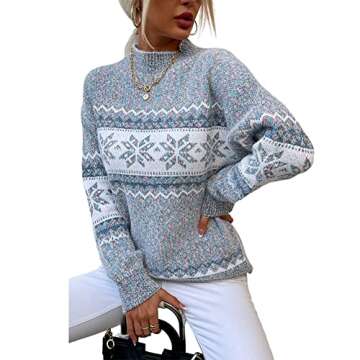 Stylish Christmas Snowflake Pullover Sweater for Women