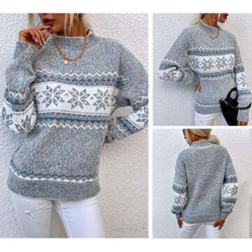 Stylish Christmas Snowflake Pullover Sweater for Women