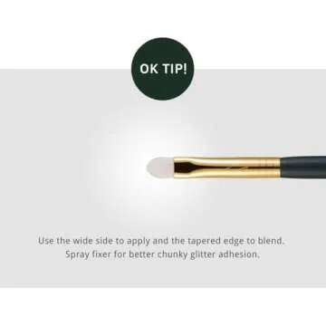 [SOO ADOR] okhee Glitter Brush NUN03 - Perfect for Applying Shimmer and Glitter with Precision and Minimal Fallout | Designed by K-Pop Makeup Artist Seo Ok | Makeup Brush Eyeshadow Brush Eye Brush