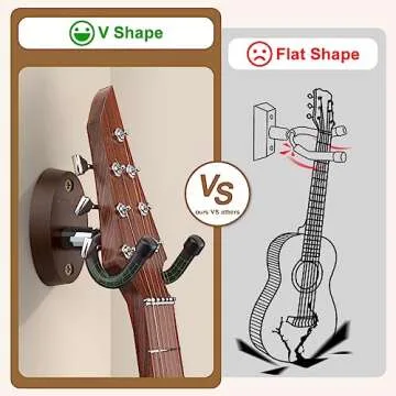 New bee Guitar Wall Mount, Guitar Hanger Wall Hook Holder Stand Bracket with Screws, Guitar Wall Hangers Fits All Size Ukulele Guitars Bass Mandolin Banjo