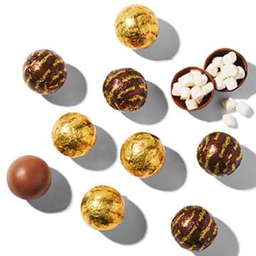 Bombombs Hot Chocolate Bombs, Classic Milk Chocolate Cocoa Bomb Gift Set, Includes 2 Flavors; Caramel Candy and Fudge Brownie Filled with Mini Marshmallows, Set of 10