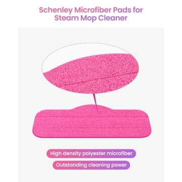 schenley 6-Pack Microfiber Pads Steam Mop Cleaner, Washable and Reusable Replacement Mop Pads, Acces...