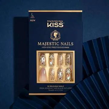 KISS Majestic Fake Nails, My Crown, Glamorous Glue-On Nails