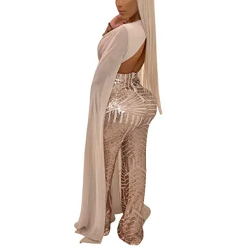 LKOUS Elegant Sequin Jumpsuit for Women - Classy & Chic Outfit