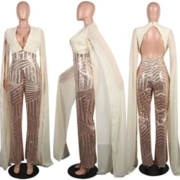 LKOUS Elegant Sequin Jumpsuit for Women - Classy & Chic Outfit