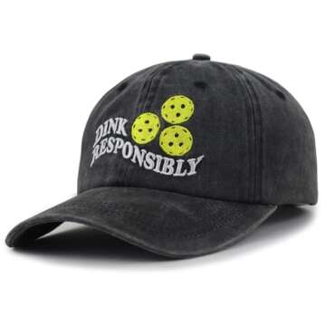 Kueyealp Pickleball Hats for Men Women, Funny Pickleball Lovers Accessories, Christmas Father's Mother's Day Retirement Birthday Gifts for Dad Mom Husband Wife, Embroidered Black