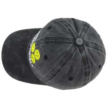 Kueyealp Pickleball Hats for Men Women, Funny Pickleball Lovers Accessories, Christmas Father's Mother's Day Retirement Birthday Gifts for Dad Mom Husband Wife, Embroidered Black