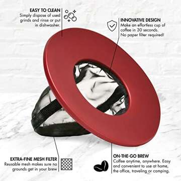 Primula Brew Buddy Portable Pour Over, Reusable Fine Mesh Filter, Dishwasher Safe, Single Cup of Cof...