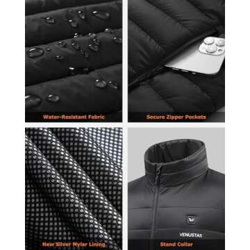 Venustas Women's Heated Vest with Battery, Lightweight Quilted Vest for Women