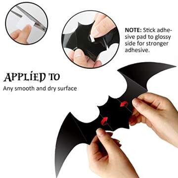 Halloween 3D Bats Decoration Set – 60 Piece for Spooky Decor