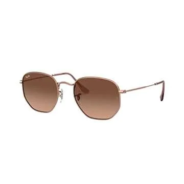 Ray-Ban RB3548N Hexagonal Flat Lens Sunglasses - Stylish Copper/Pink Gradient