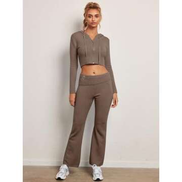 LILLUSORY 2 Two Piece Sets Women 2025 Fall Fashion Casual Trendy Sexy Y26K Clothes Sweatsuit Sweat Suit Matching Loungewear Lounge Pants Hoodies Sweater Outfits Clothing