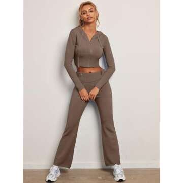 LILLUSORY 2 Two Piece Sets Women 2025 Fall Fashion Casual Trendy Sexy Y26K Clothes Sweatsuit Sweat Suit Matching Loungewear Lounge Pants Hoodies Sweater Outfits Clothing